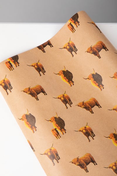 Wrapping Paper 3 Metre - Highland Cow