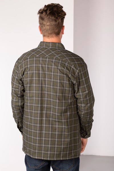 Men's Fleece Lined Shirt - Dark Olive