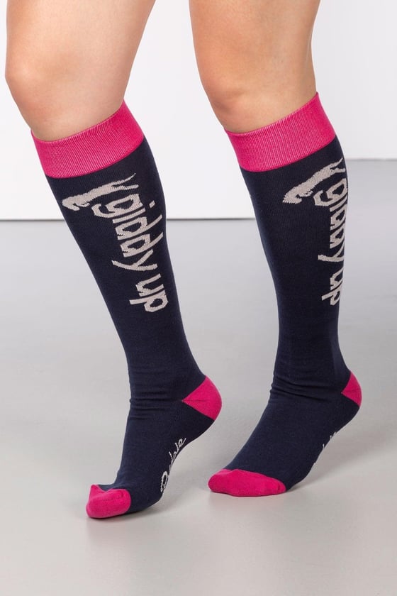 Ladies Giddy Up Knee Length Socks UK
