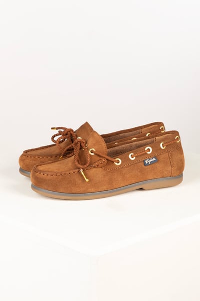 Ladies Leather Laced Deck Shoe – Saltwick - Tan