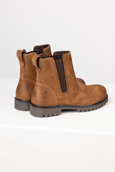 Damen-Schlupfstiefel aus Leder – Kilburn II - Tabak