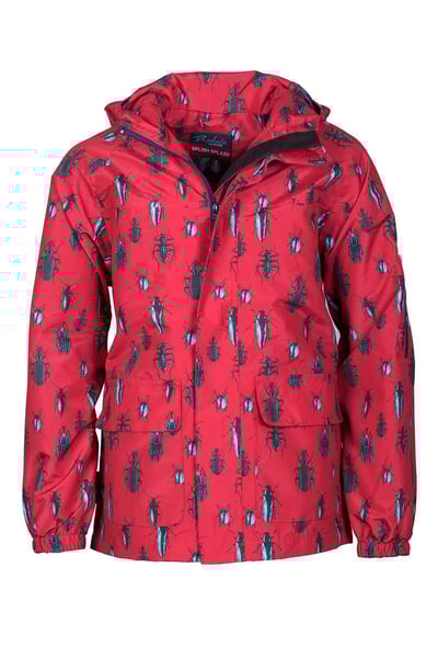 Kids Patterned Raincoat - Bugs Red