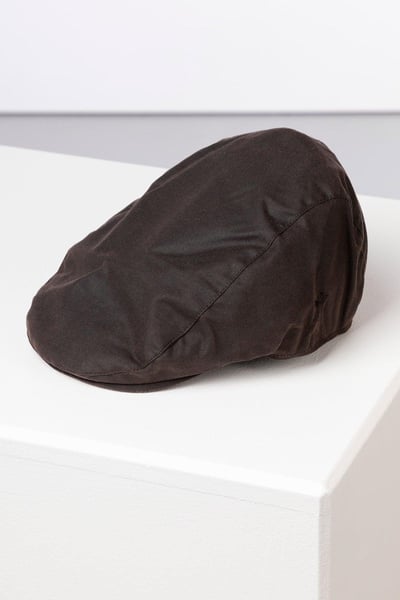 Men's Wax Flat Cap - Danby - Brown