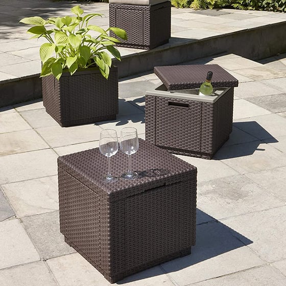 Allibert by keter outdoor garden storage seat stool with cushion hotsell
