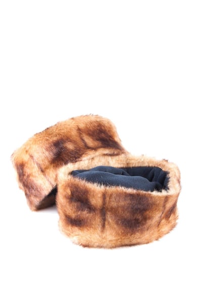 Ladies Fur Boot Liners - Brown/Navy