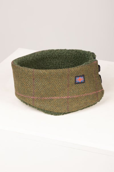 Bandeau en tweed pour femme - Tweed vert foncé/olive
