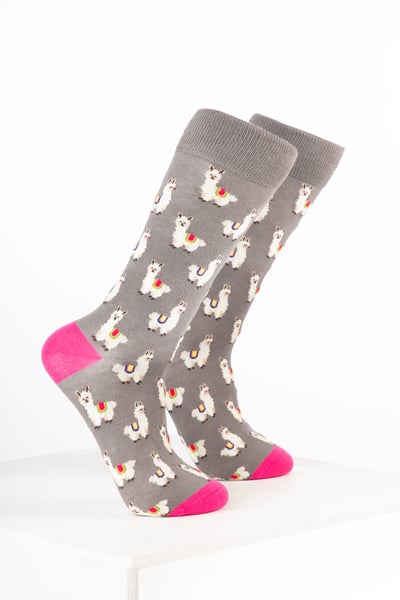 Women’s Bamboo Rich Animal Ankle Socks - Alpaca Grey