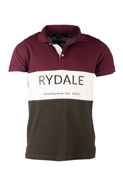 Men's Polo Shirt - Byland - Rydale Wine/White/Olive