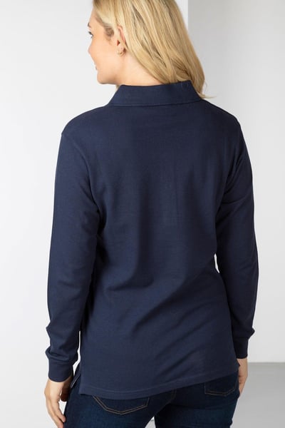 Ladies Charlie Long Sleeve Polo Shirt - Navy