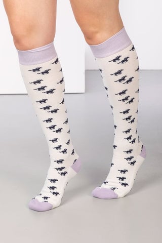 Ladies Horse Print Knee High Socks