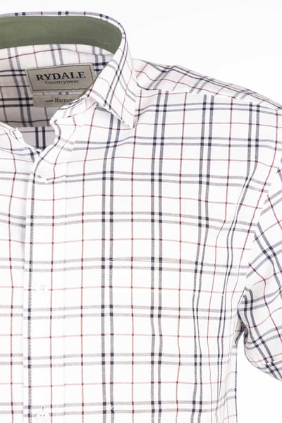 Men's Short Sleeve Country Shirt - Harrogate Dark Navy/Wine
