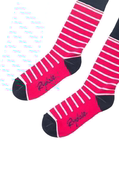 Ladies Striped Ankle Socks - Bonbon