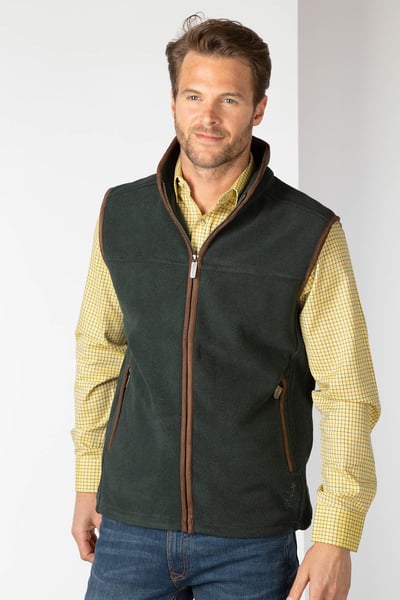 Men's Fleece Waistcoats - Huggate - Marl Forest
