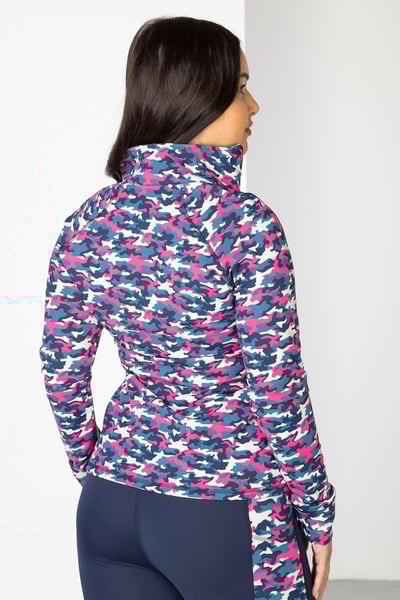 Top de sport à motifs pour femmes - Skerne - Camouflage Marine