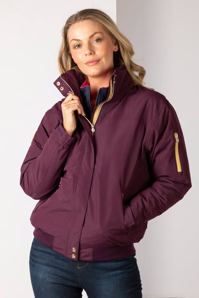 Ladies Equestrian Bomber Jacket - Ripon IV - Dark Berry
