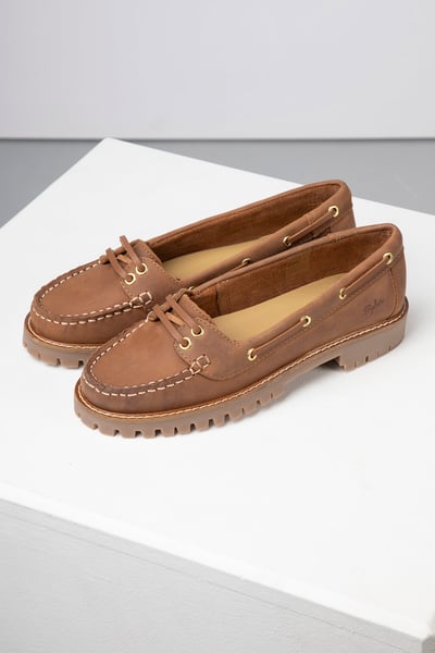 Ladies Chunky Deck Shoes - Reighton - Antique Brown