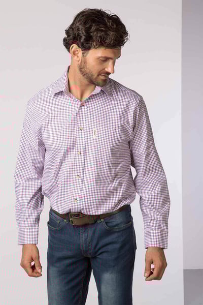 Men's Shipley Country Check Shirts - Shipley Blue/Red