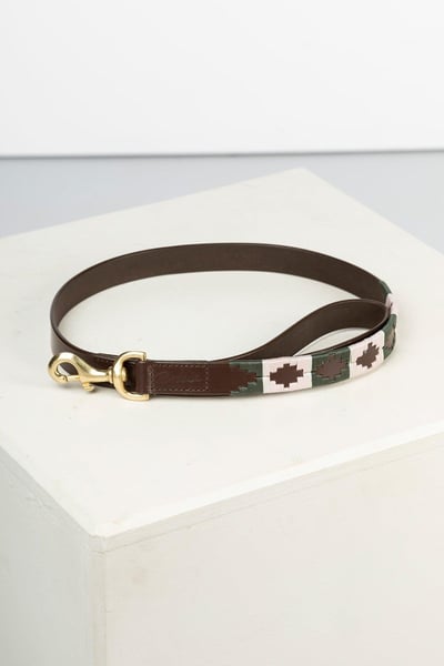 Polo Belt Hundeleine - Oliv/Weiß/Sorbet