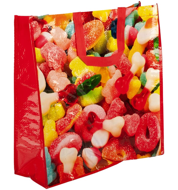 Reusable Red Woven Sweets Shopping Bag 40cm UK