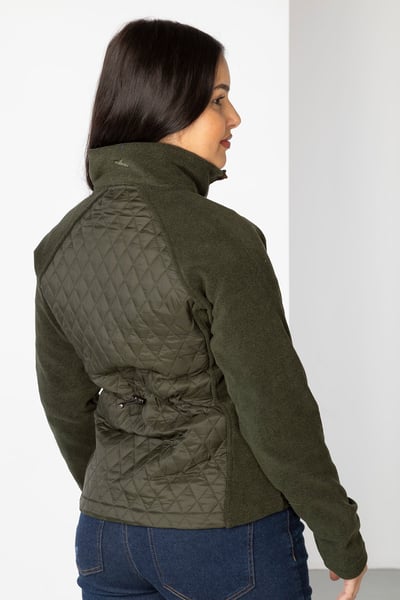 Ladies Diamond Quilted Hybrid Jacket - Huggate - Marl Khaki