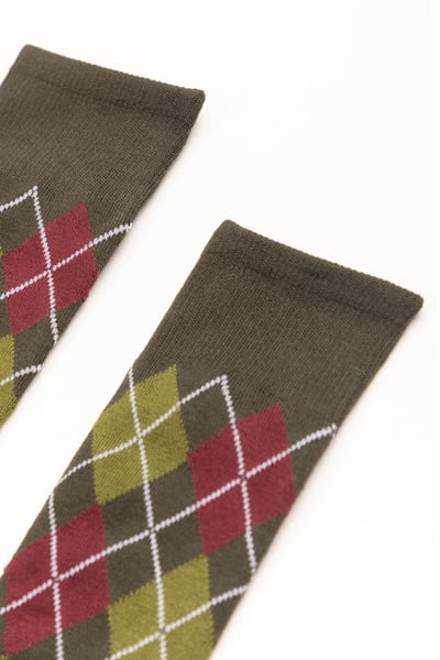 Men's Argyle Socks - Dark Olive