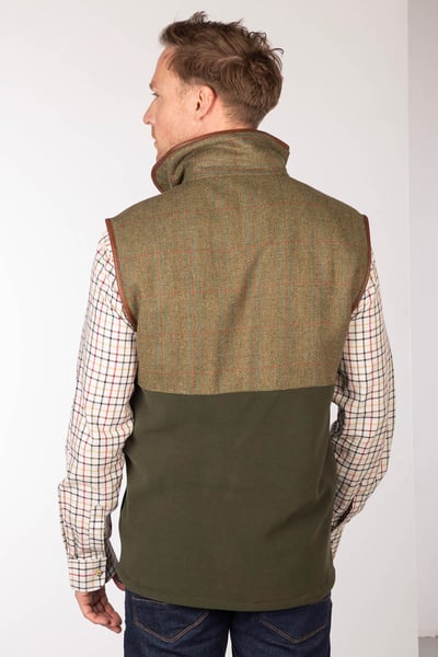 Men's Hybrid Country Waistcoat - Harpham - Khaki