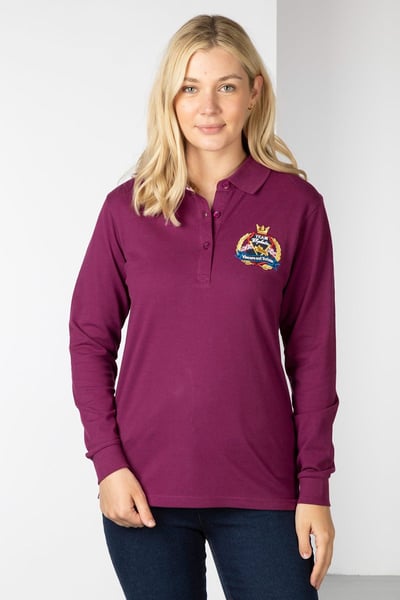 Ladies Charlie Long Sleeve Polo Shirt - Berry