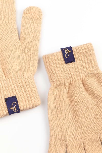 Ladies Knitted Gloves - Bella - Camel