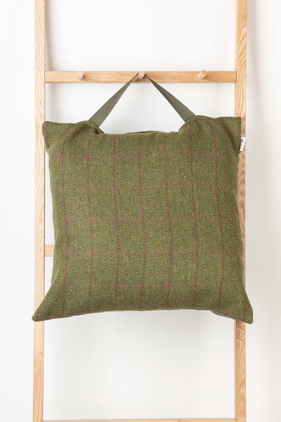 Tweed-Kissen für den Außenbereich - Pflaumen-Check