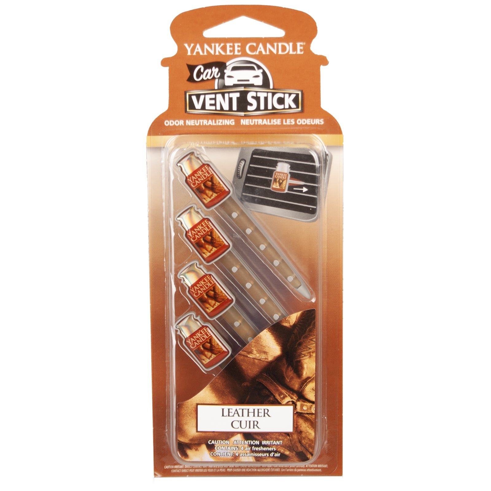 Yankee Candle Vent Stick Leather Air Freshener UK