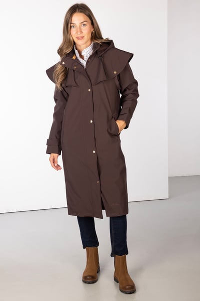 Ladies Full Length Coat - Bramham - Dark Brown