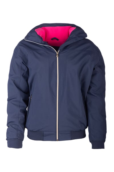Ladies Plain Equestrian Bomber Jacket – York - Navy/Bonbon