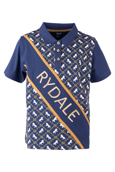 Junior Equestrian Sash Polo Shirt - Muston - Gold Snaffle