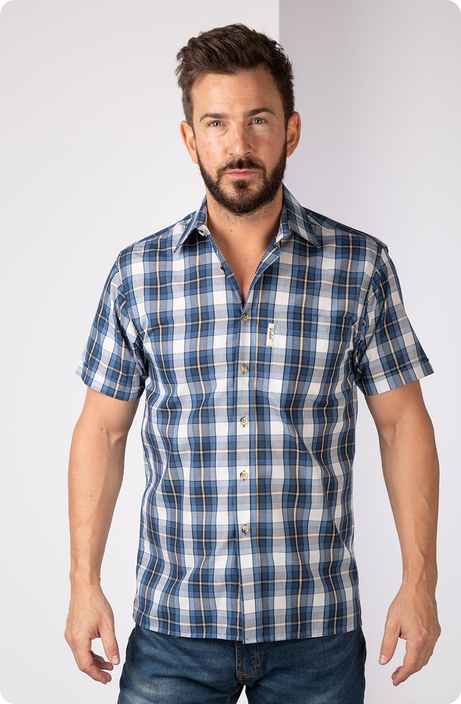 Men's Short Sleeved Check Shirt