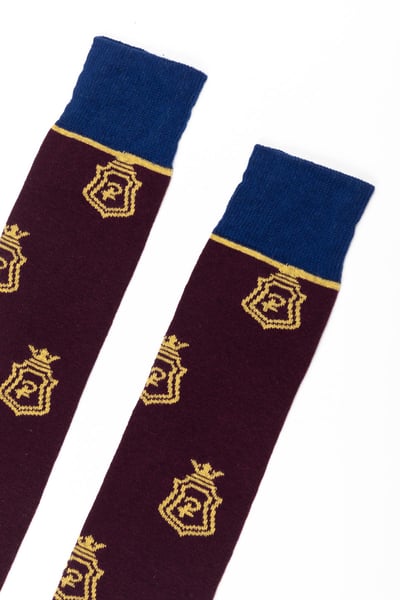 Ladies Emblem Knee Length Riding Socks - Berry