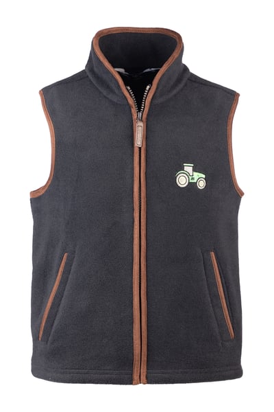 Junior Fleece Waistcoat - Huggate - Tractor Ink/Green