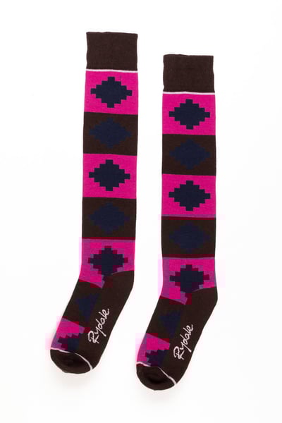 Ladies Polo Knee Length Riding Socks - Dark Brown