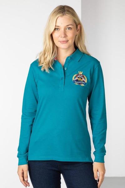 Ladies Charlie Long Sleeve Polo Shirt - Teal