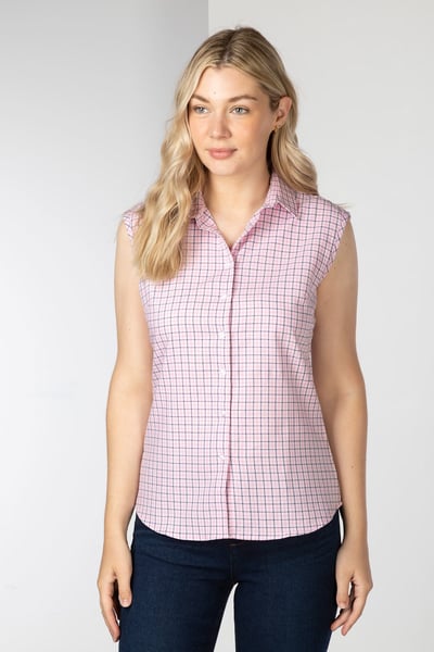 Ladies Hannah Sleeveless Country Shirt - Ellie II - Ellie II Pink