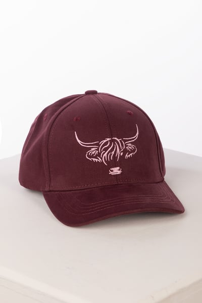 Highland Cow Baseball Cap - Ripon - Wine