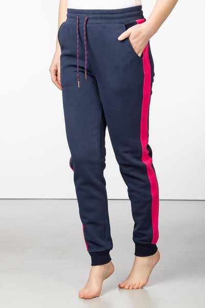 Women's Striped Loungewear Joggers - Arram - Navy