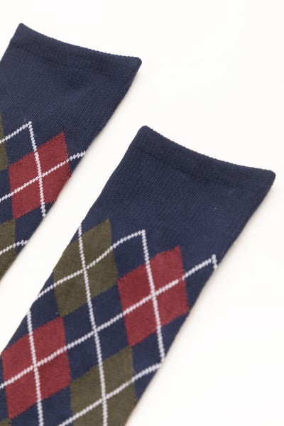 Men's Argyle Socks - Navy