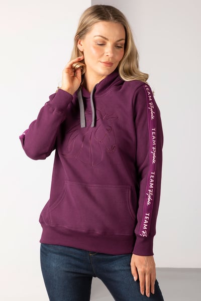 Ladies Horse Head Overhead Hoody - Damson