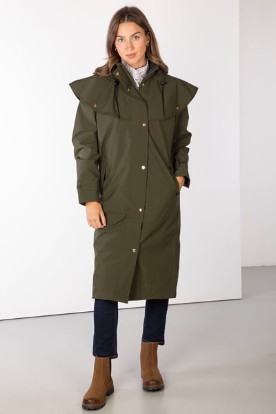 Ladies Full Length Coat - Bramham - Dark Olive