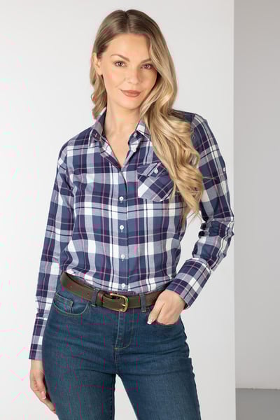 Chemise Hannah Country Check Femme - Sally Check - Sally Marine