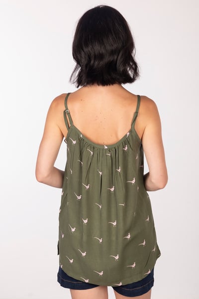 Damen Floaty Vest Top - Wistow II - Gehender Fasan Khaki