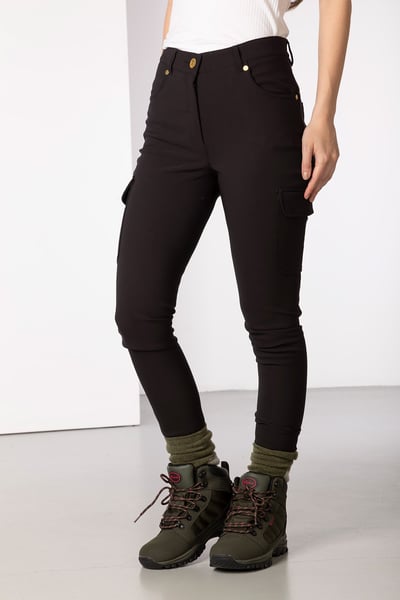 Ladies Walking Trousers With Pocket - Aike II - Black