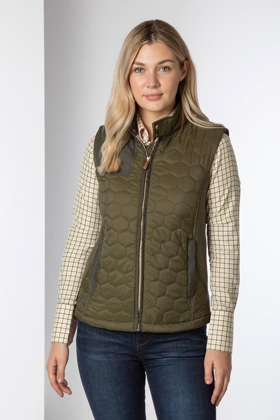 Long quilted gilet - Woman