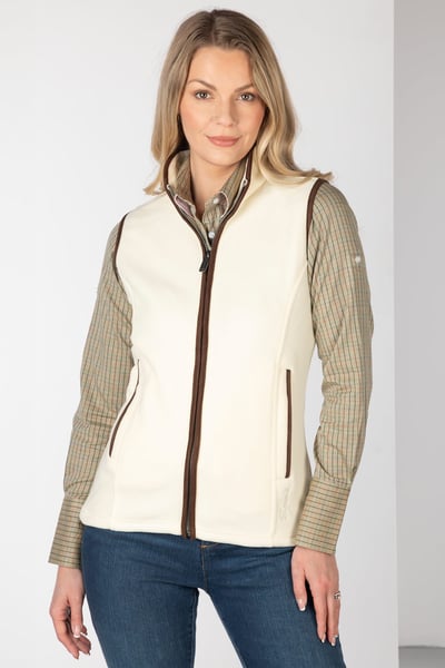 Ladies Premium Fleece Waistcoat - Huggate - Cream