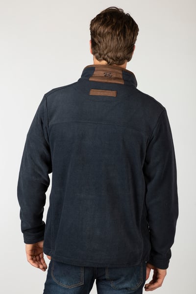 Herren-Fleecejacke mit durchgehendem Reißverschluss – Huggate - Tinte